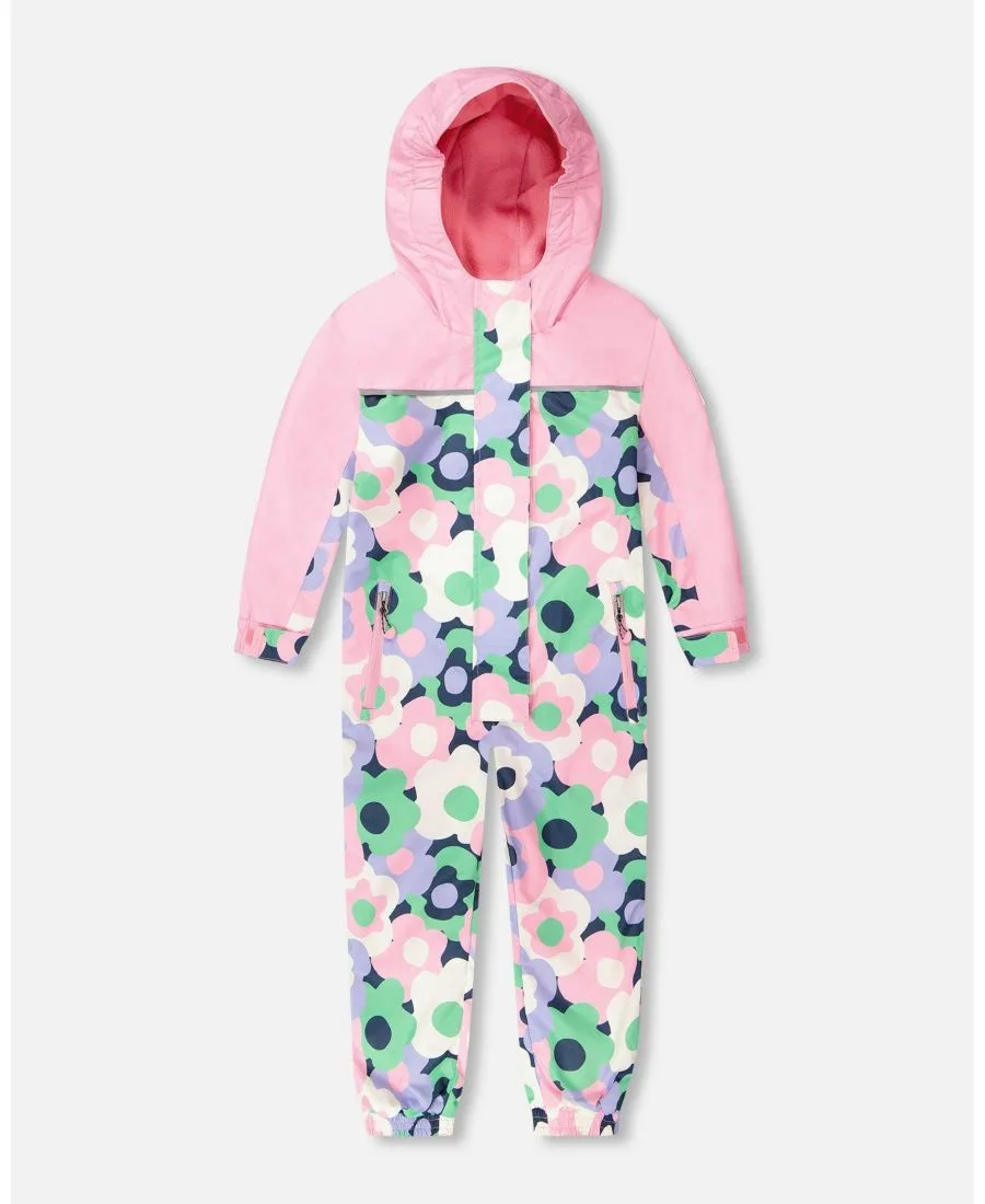 Комбинезон для девочек средних лет с цветочным принтом Deux par Deux, синий floral print