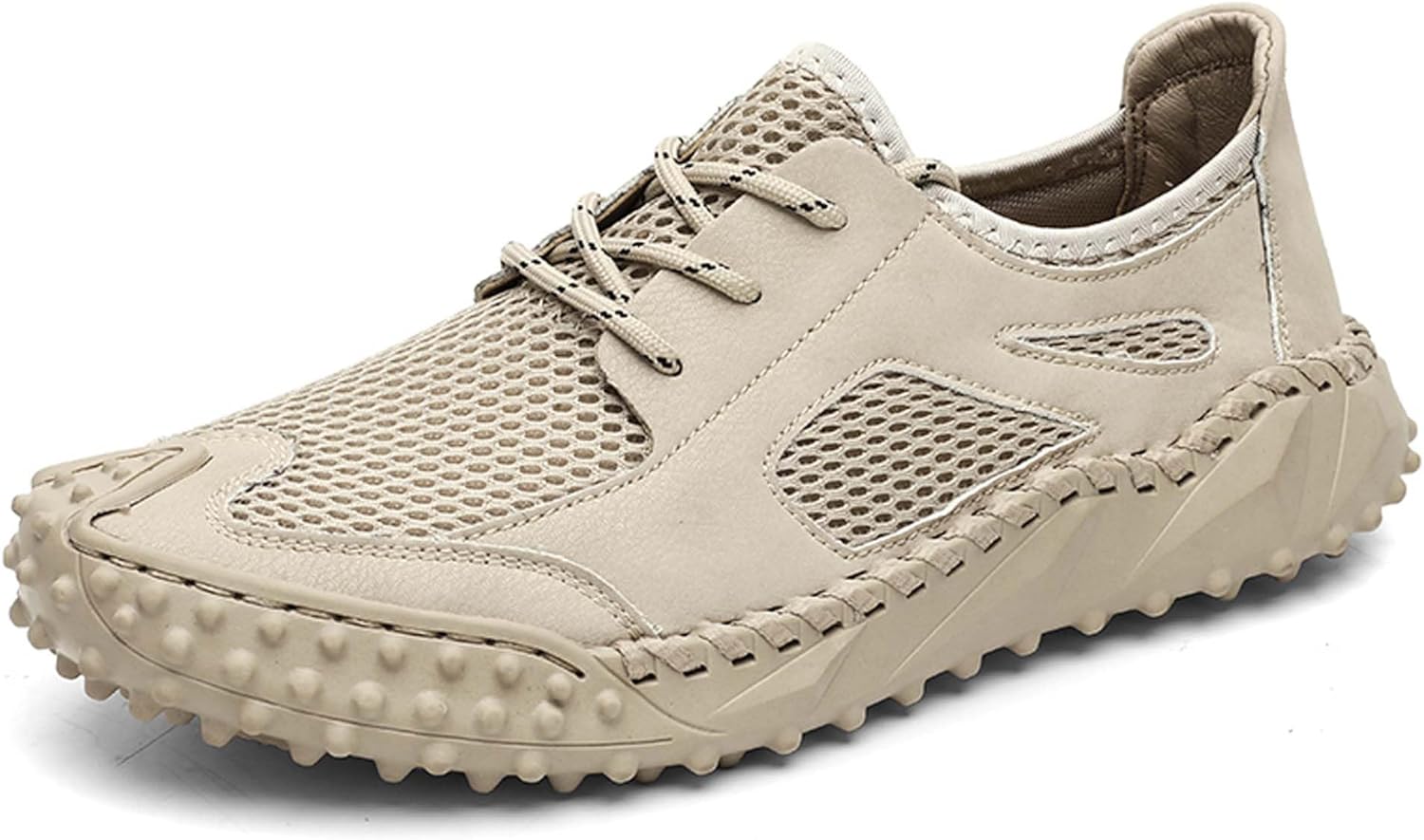 

Большие мужские кроссовки для походов на открытом воздухе, сетчатые, с перфорацией, повседневные спортивные туфли, противоскользящие, удобные, для бега по пересеченной местности, кемпинга, походов с рюкзаком и альпинизма Generic, бежевый
