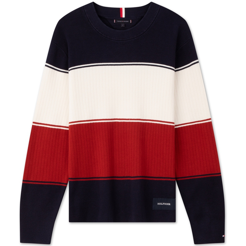 Трикотаж Men's Black, White, Red Color Block Tommy Hilfiger, черный/белый красный серый — фото 3