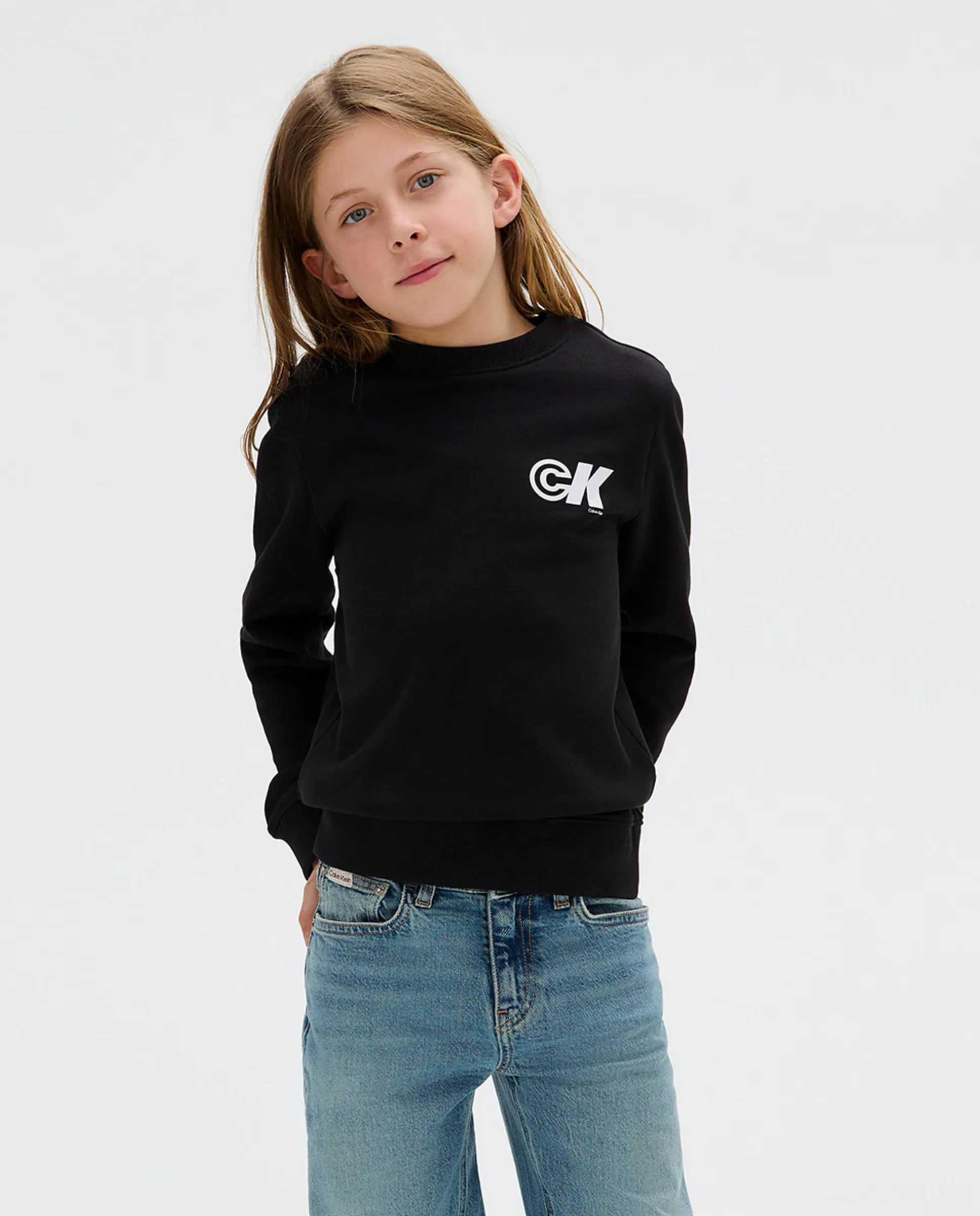 

Детский свитшот с логотипом Calvin Klein, черный