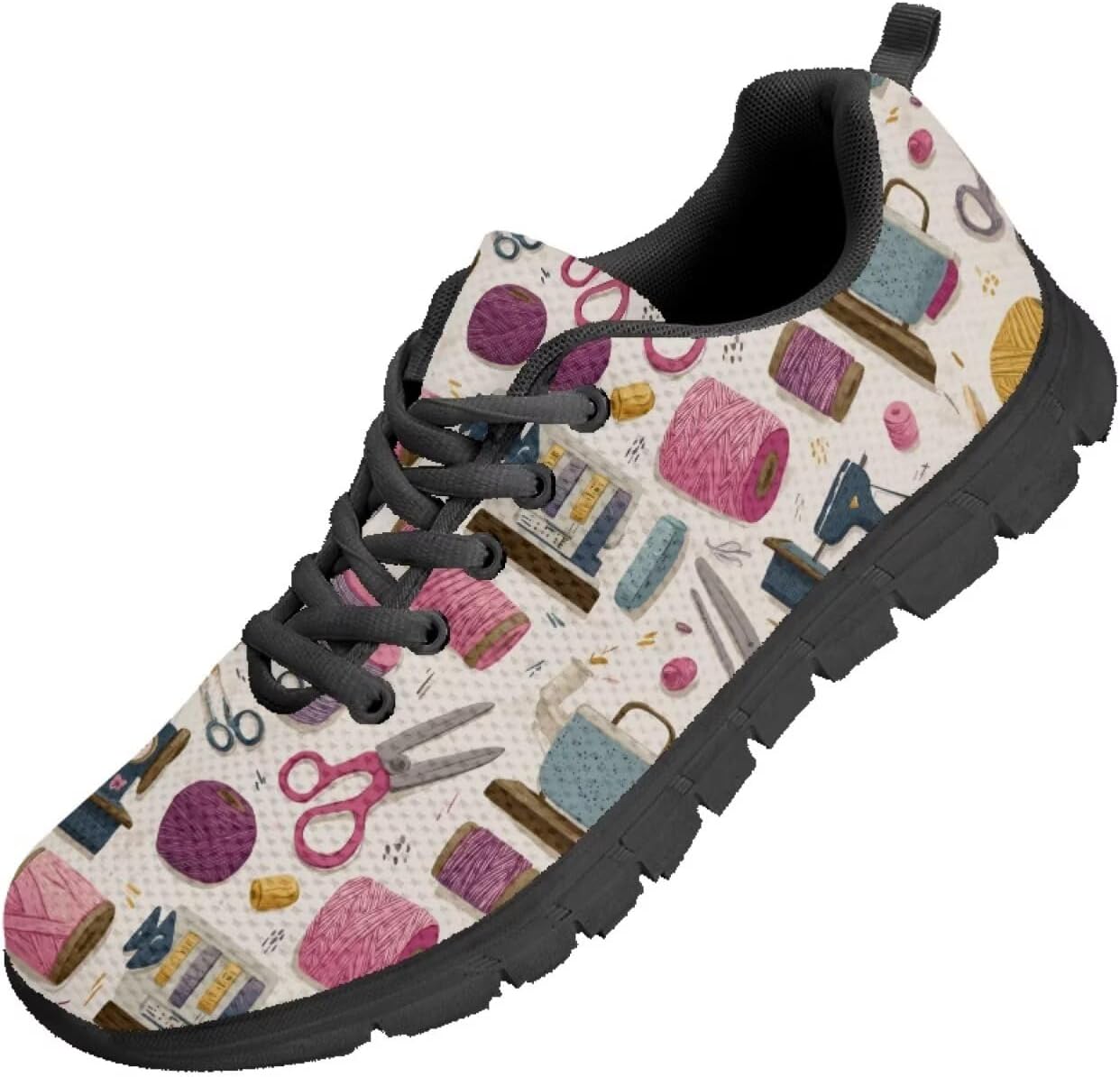 

Funnydude Забавные кроссовки с принтом для мужчин, весенние прогулочные кроссовки, повседневные теннисные туфли, дышащие кроссовки из сетки, Cartoon Sewing Machine