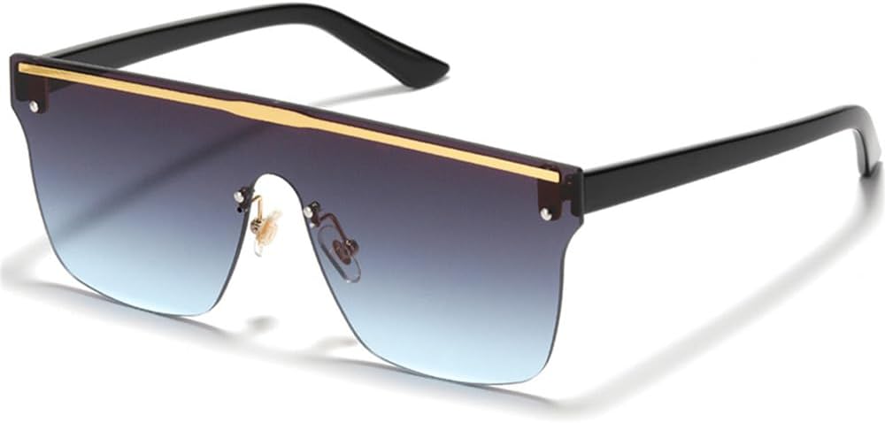 

Мужские солнцезащитные очки без оправы, женские солнцезащитные очки с большой оправой и защитой от УФ-излучения UV400. Очки-очки большого размера для женщин LANGSER, Gradient Grey