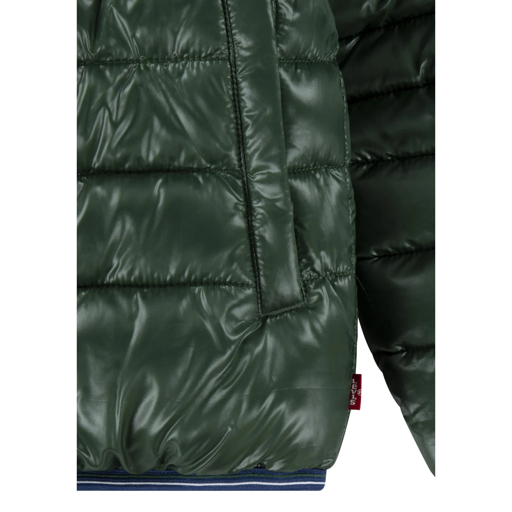 Детская стеганая куртка Levi's «SHERPA LINED MDWT PUFFER JACKET», с капюшоном, для мальчика с капюшоном Levi'S Kids, цвет eden — фото 4