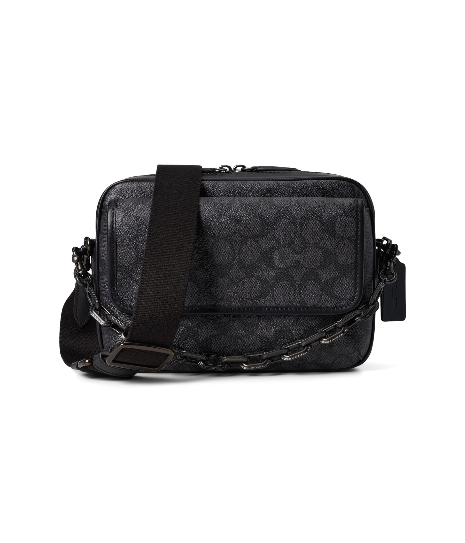 

Сумка кросс-боди COACH Charter Flap Crossbody 24 In Signature Canvas, угольный, Бежевый, Сумка кросс-боди COACH Charter Flap Crossbody 24 In Signature Canvas, угольный