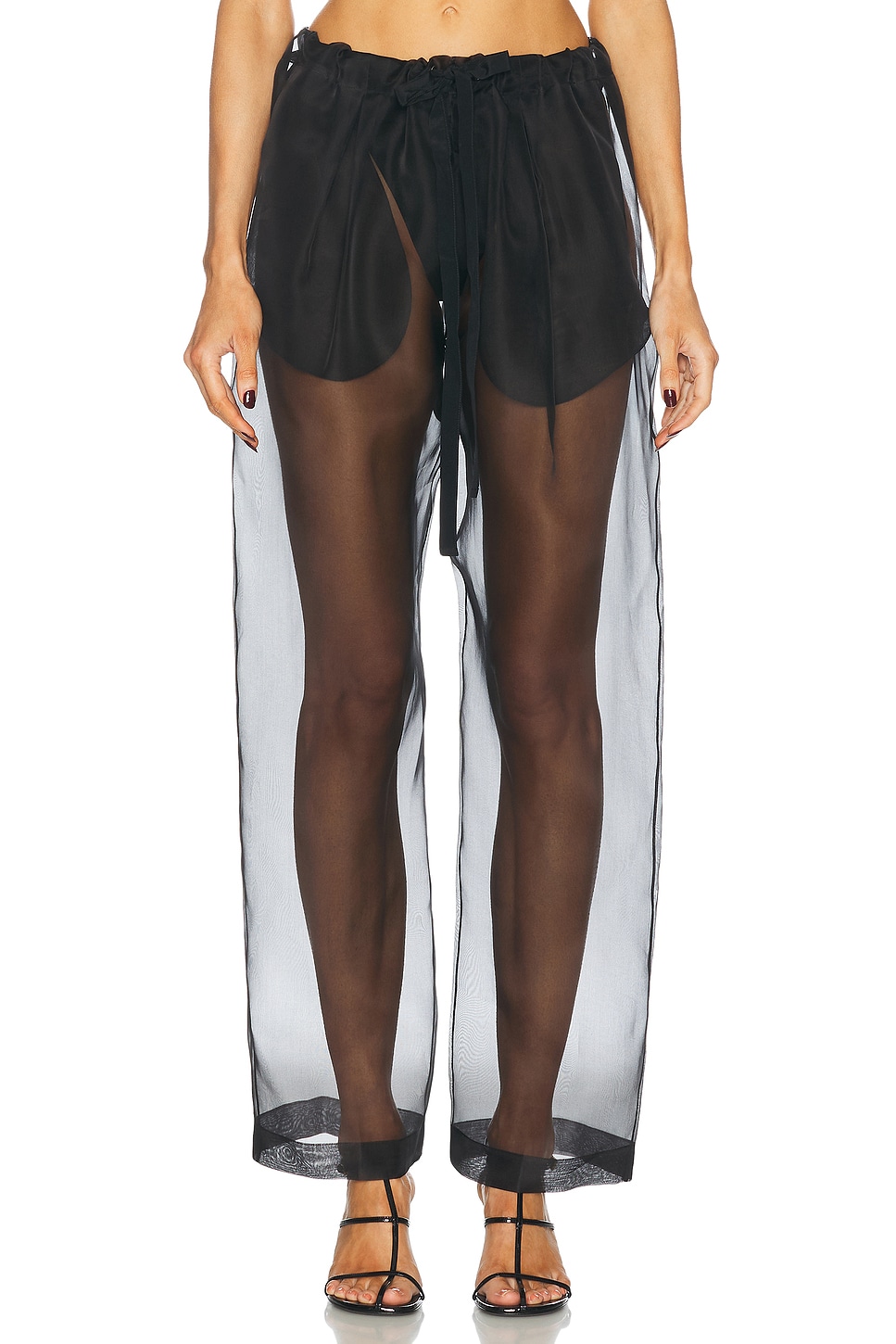 

Трентонские брюки из органзы Khaite, Black