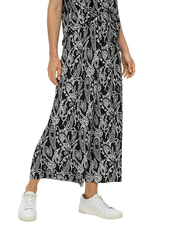 

Тканевые брюки SOLIVER RED LABEL Culotte, черный/белый
