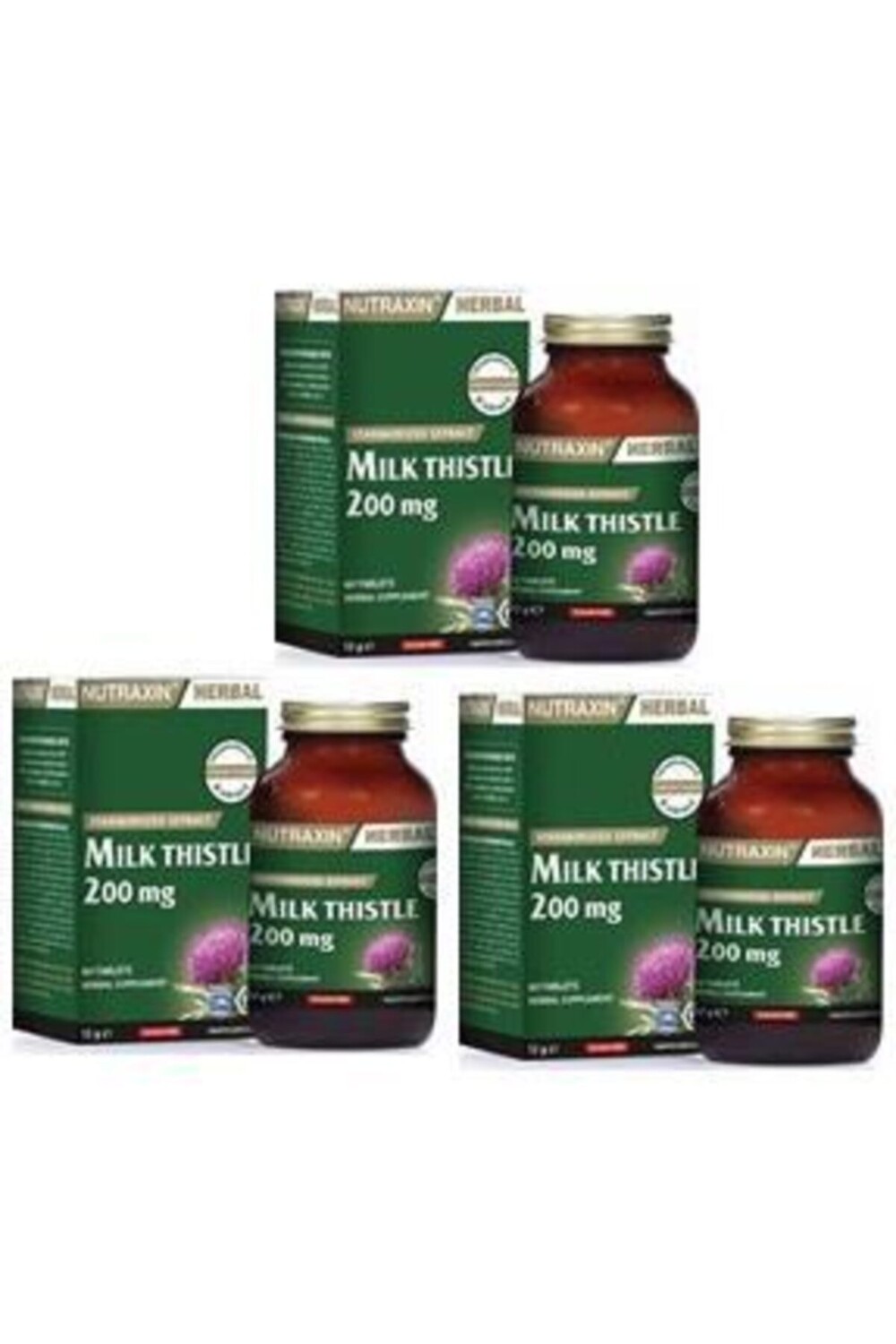 

Nutraxin Травяной чертополох 200 мг 60 таблеток по 3 штуки