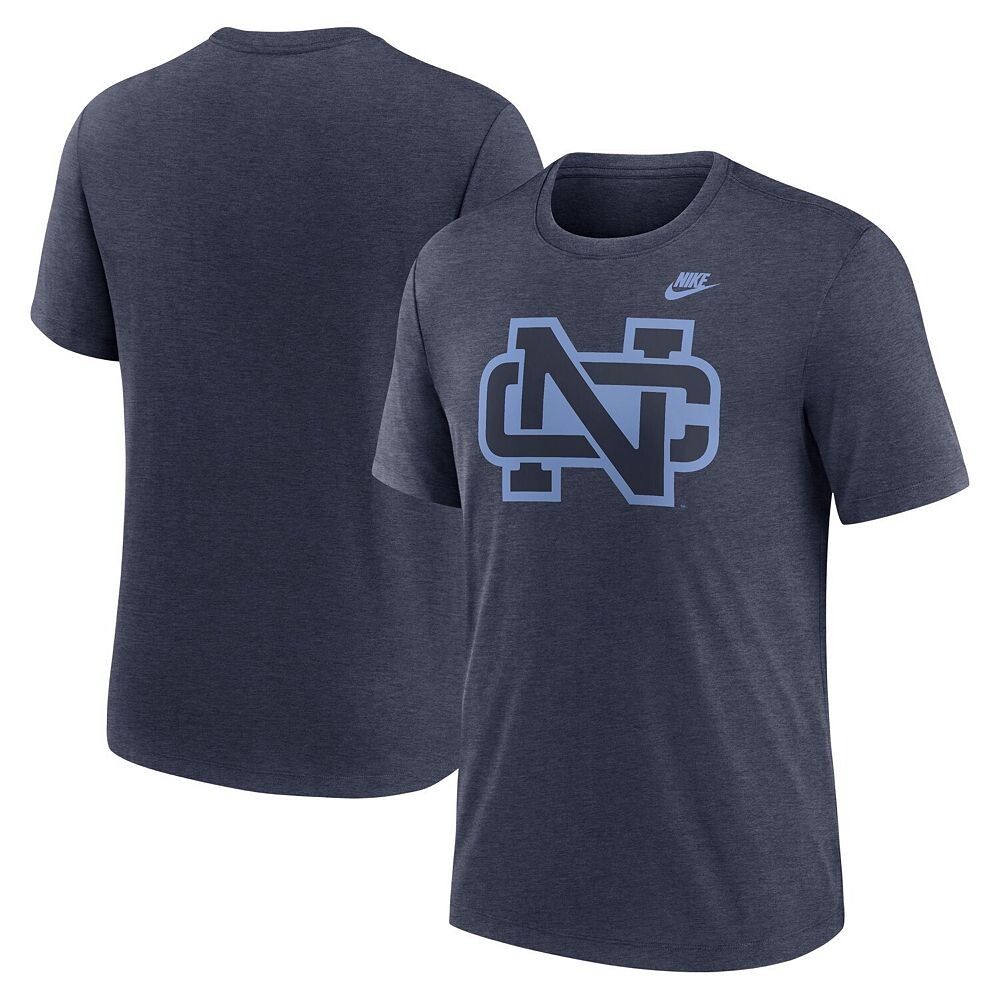 

Мужская футболка Nike Heather Navy North Carolina Tar Heels Blitz Evergreen Legacy Primary Tri-Blend, цвет Unc Navy