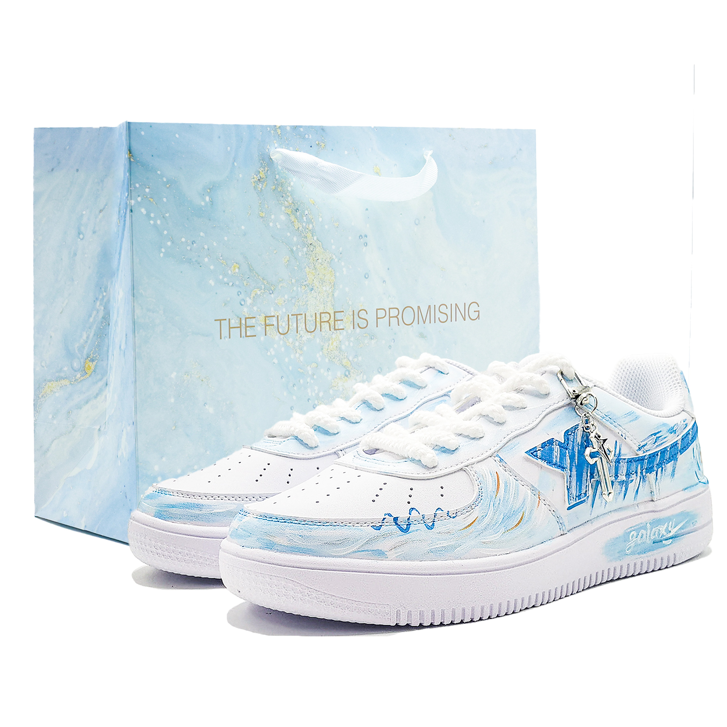 

XTEP Кроссовки Air Force One Slip, устойчивые к истиранию, низкие, для скейтбординга, мужские, белые, синие