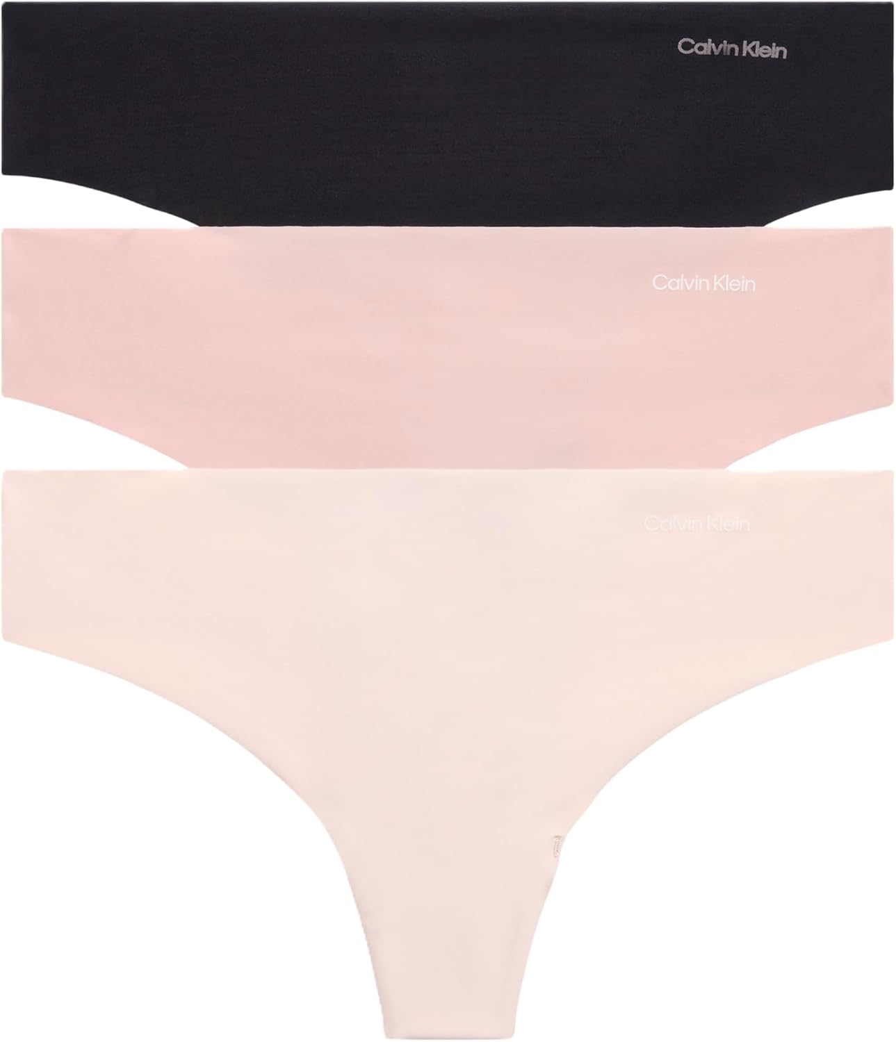 

Женские бесшовные трусики-стринги Calvin Klein Invisibles, 3 шт., Black W. Smoke Logo/ Subdued W. Ivory Logo/ Prairie Peach