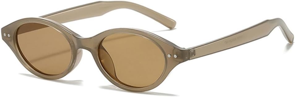 

Солнцезащитные очки UV400 с защитой от УФ-излучения — маленькая оправа «кошачий глаз» с заклепками, подходят для женщин и мужчин, для бега и занятий спортом на открытом воздухе generic, Clearbrown-brown