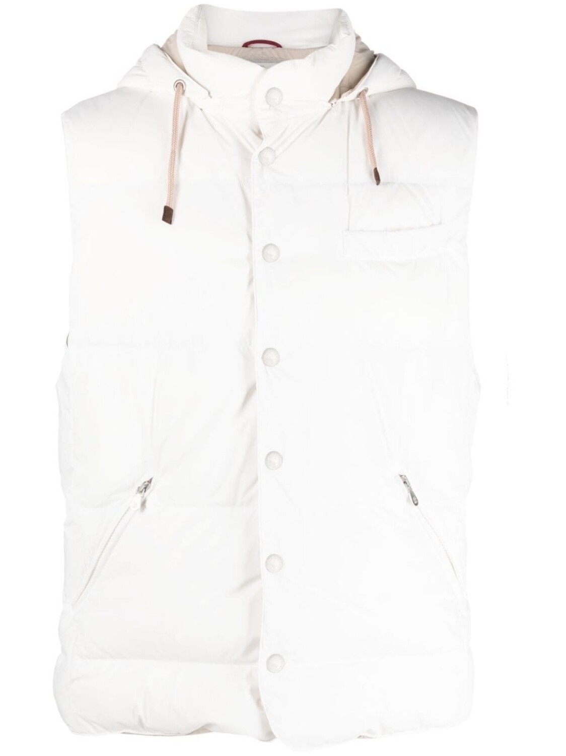 

Brunello Cucinelli дутый жилет с капюшоном, белый