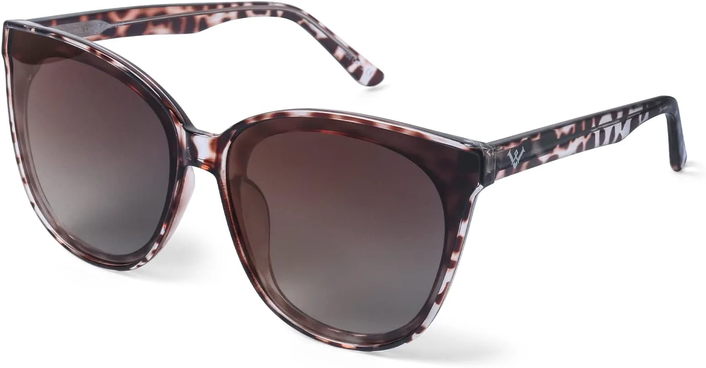 

Женские поляризованные солнцезащитные очки LVIOE большого размера "кошачий глаз" с защитой от УФ-излучения LS1627s, B06 Tortoise Frame/Brown Polarized Lens