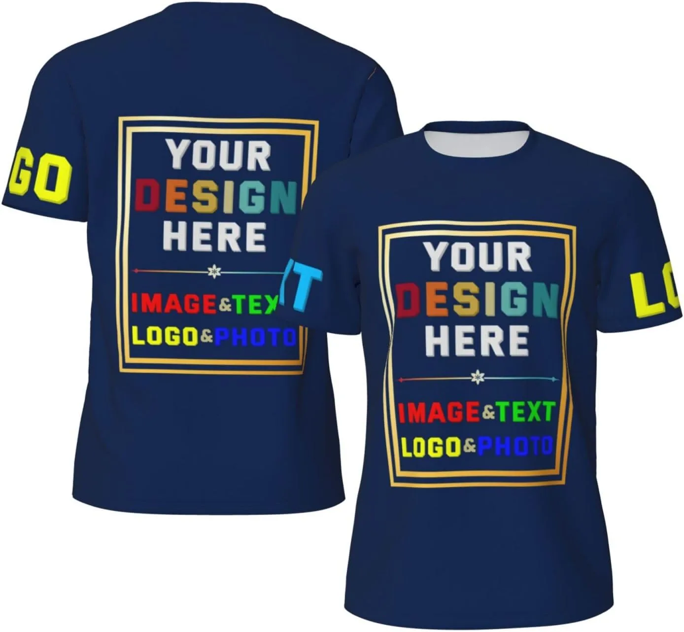 

Футболка Custom для мужчин с принтом на передней и задней стороне