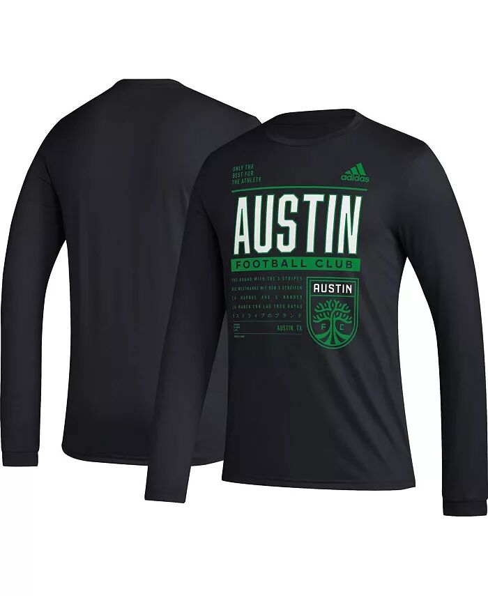 

Мужская черная футболка Austin FC Club DNA с длинным рукавом AEROREADY adidas