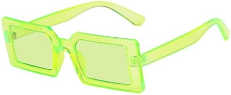 

2027 Модные прямоугольные солнцезащитные очки флуоресцентного зеленого цвета для женщин с прозрачными линзами, винтажные мужские солнцезащитные очки UV400 MTZJH, Fluorescent Green
