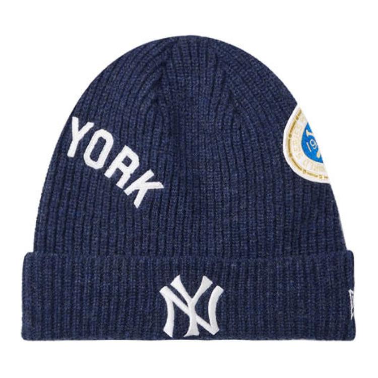 

New Era Шерстяная вязаная шапка унисекс тёмно-синяя, Navy Blue