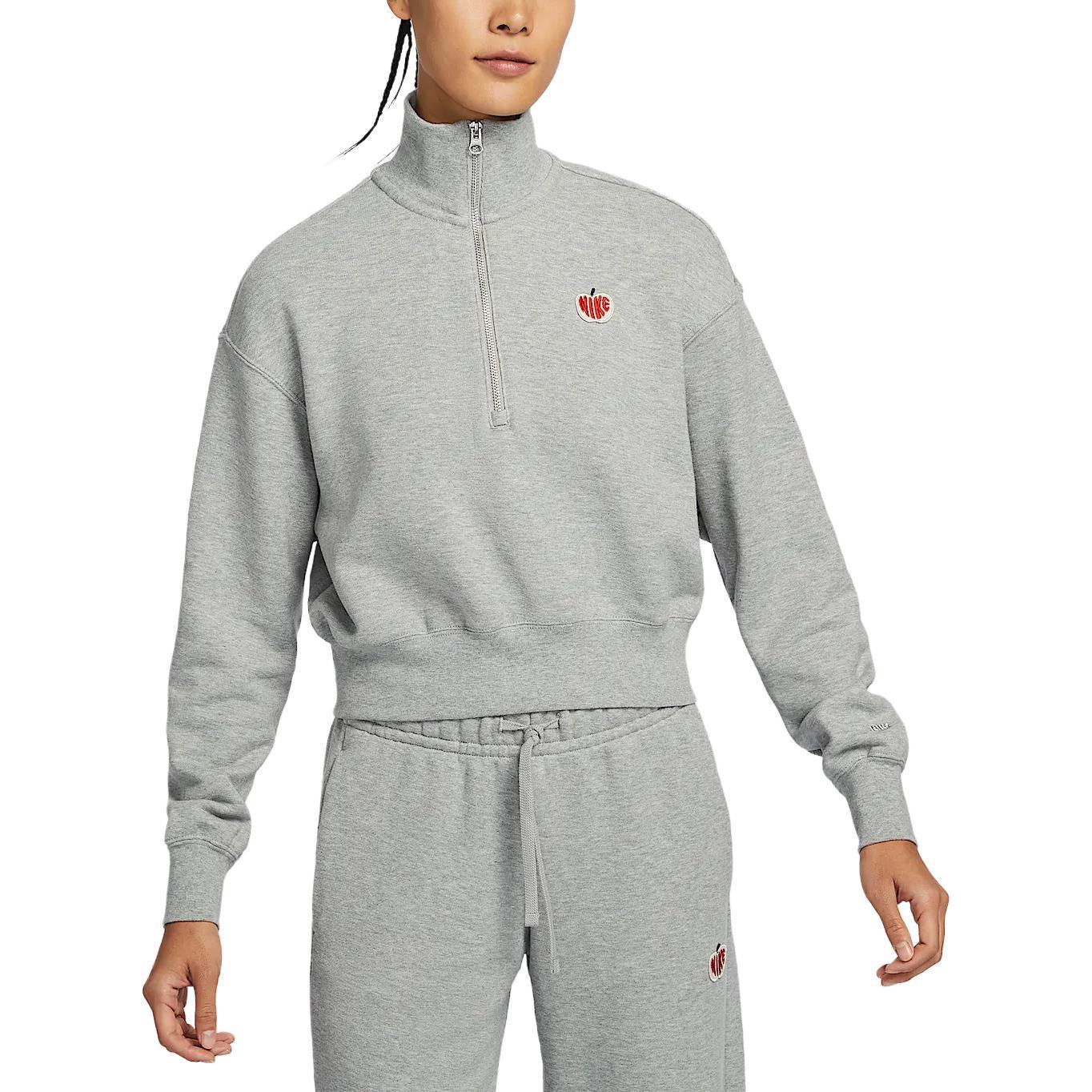 Спортивный свитшот Phoenix Fleece женский тонированный dark gray Nike, темно-серый — фото 3
