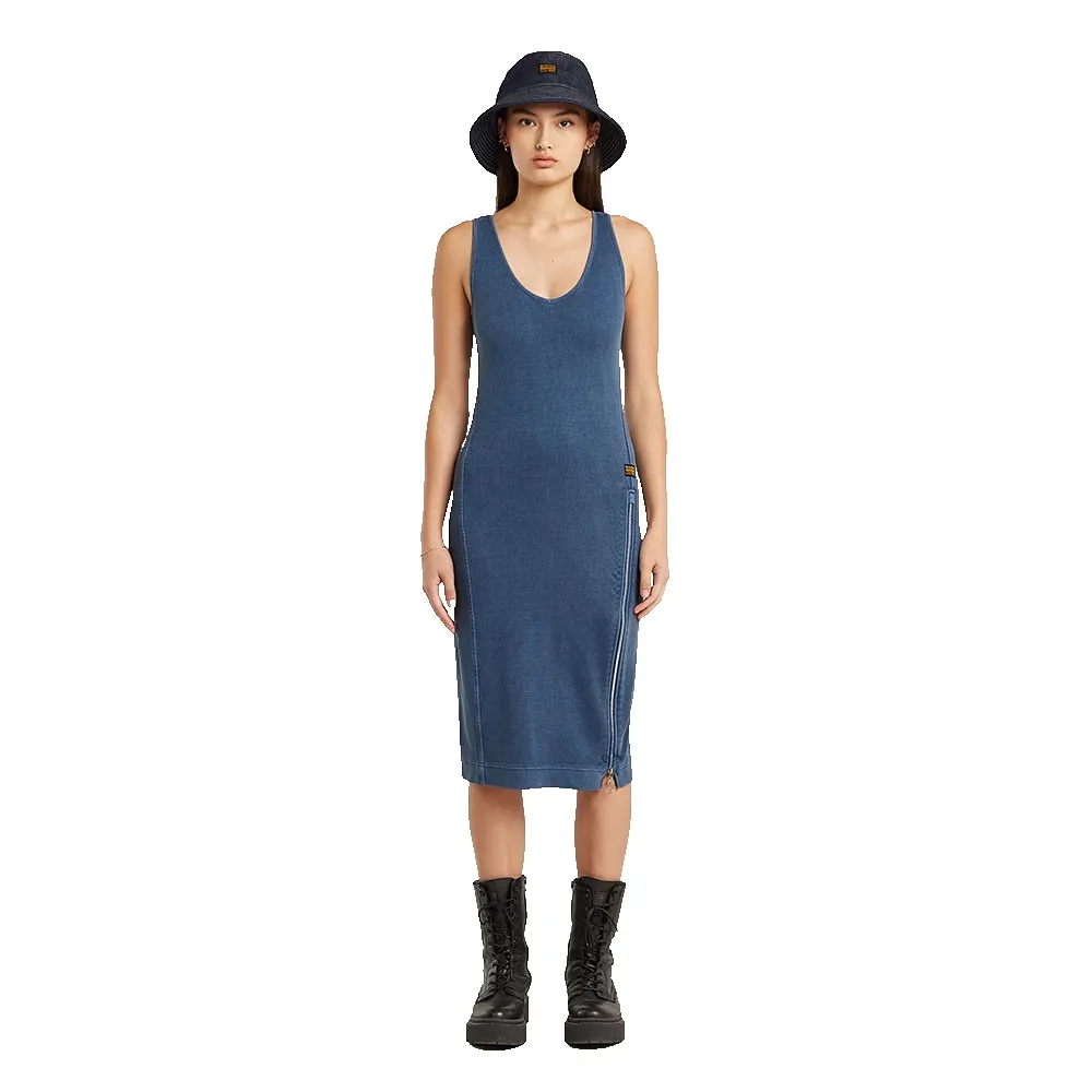

Платье G-Star Overdyed Asymmetric Zip sleeveless short, синий