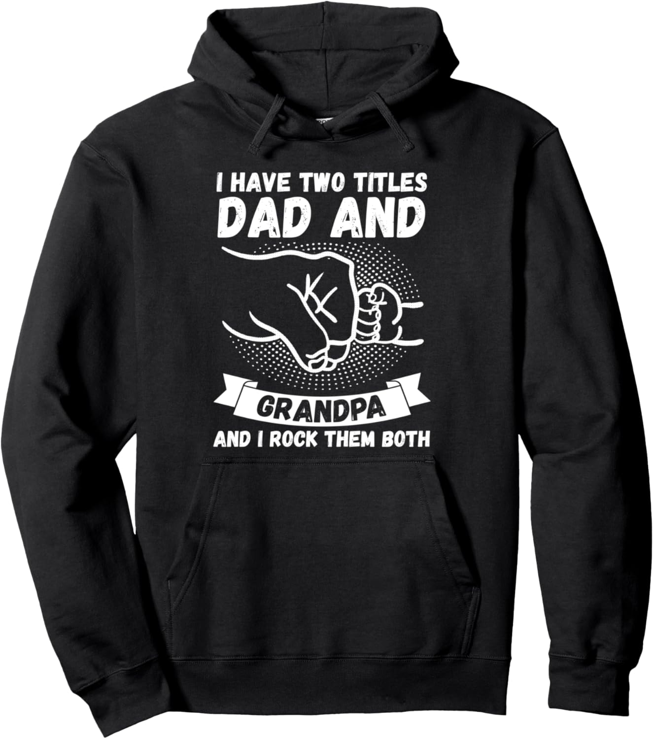 

Толстовка, У меня два титула: папа и дедушка (папа в толстовке с капюшоном) Father Grandfather Gift Idea, черный