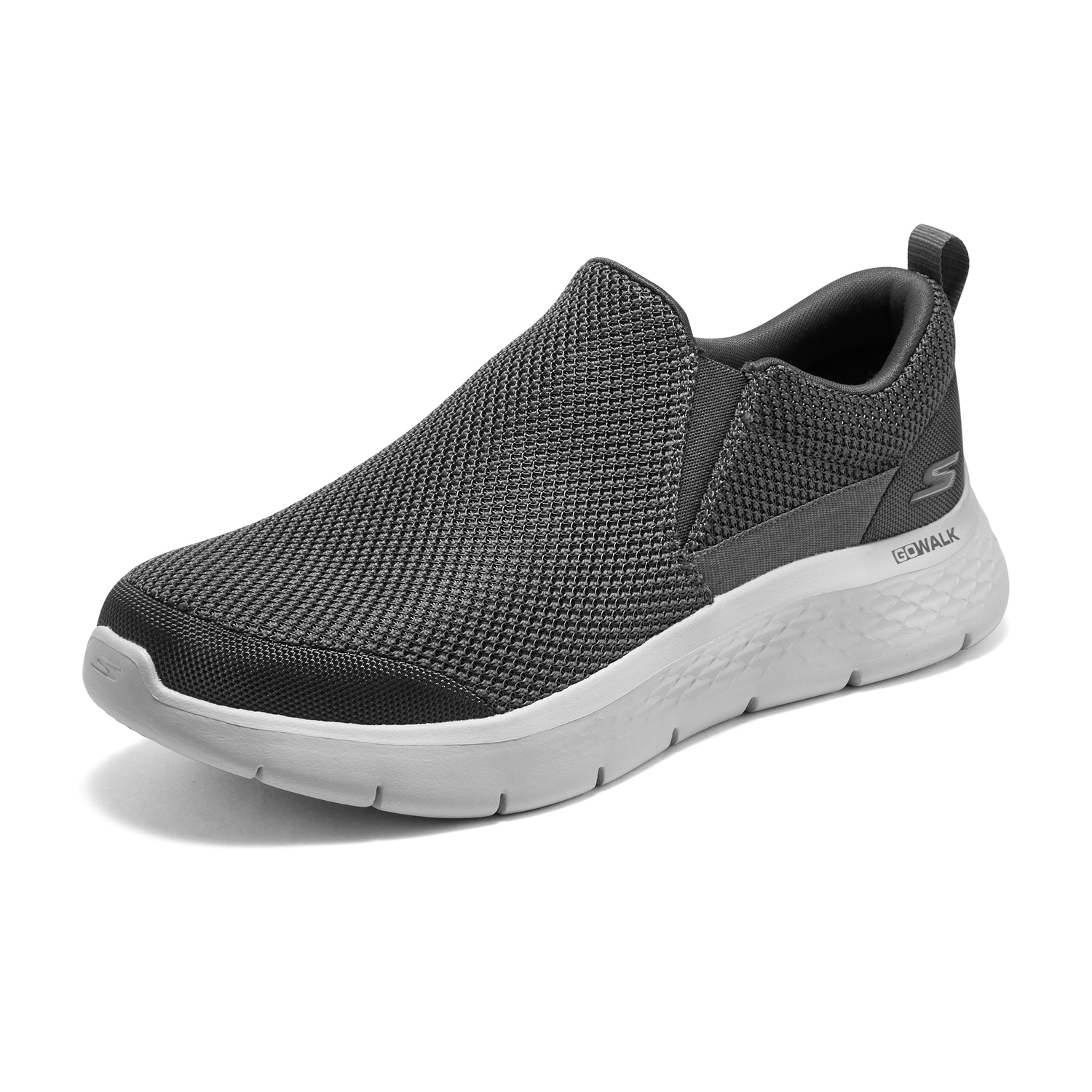 Скейчерс Go Walk Fle Low Top мужские серо-белые повседневные кроссовки — фото 2