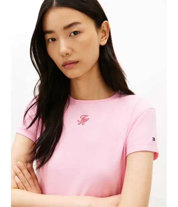 Футболка slim fit Tommy Hilfiger, розовый — фото 4