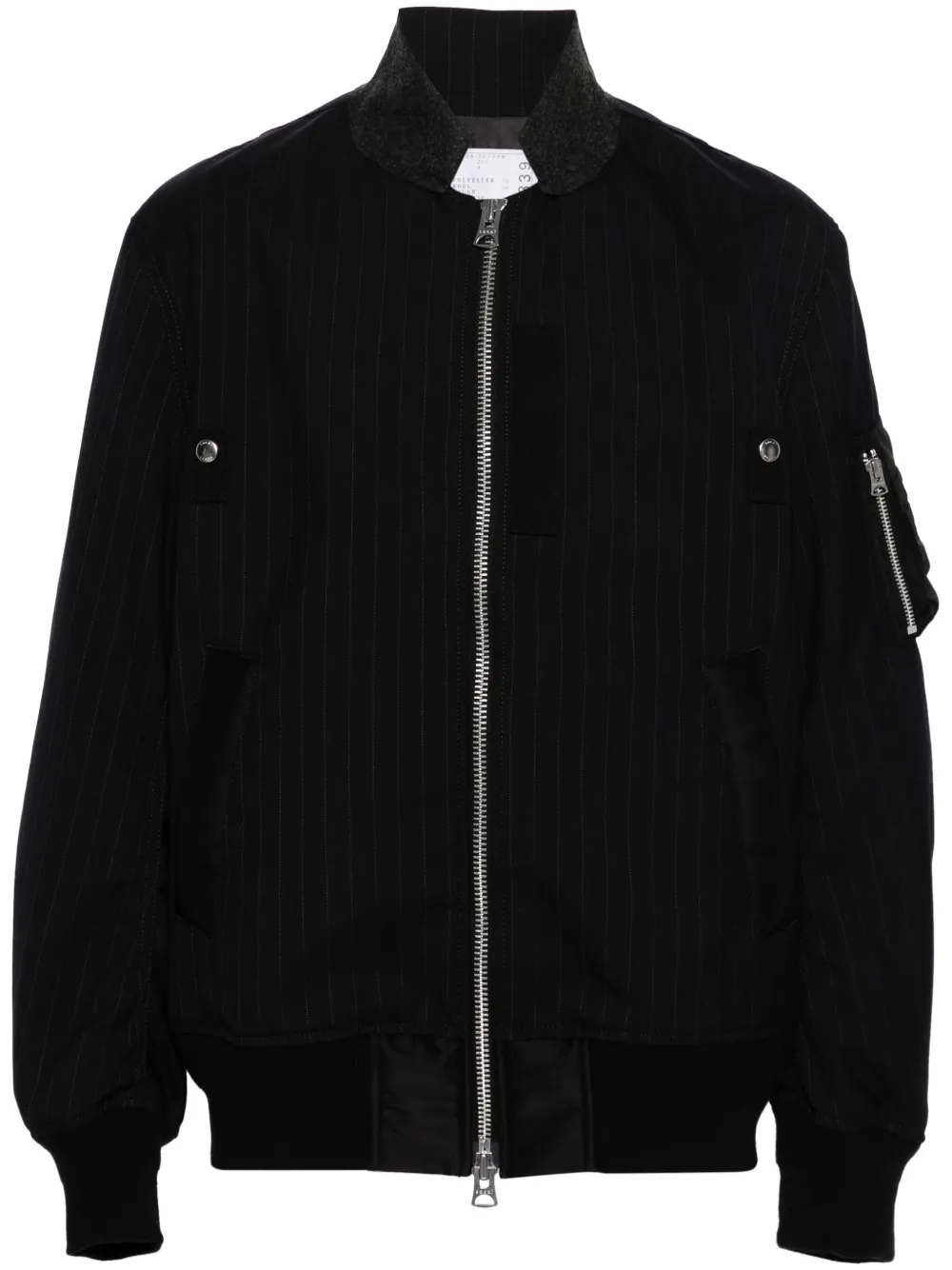 

Бомбер с отделкой в полоску SACAI, синий
