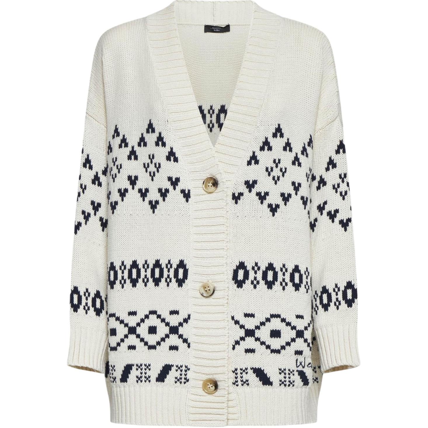 

Weekend Max Mara Acacia Укороченный Объемный Вязаный Кардиган WEEKEND MaxMara, Белый