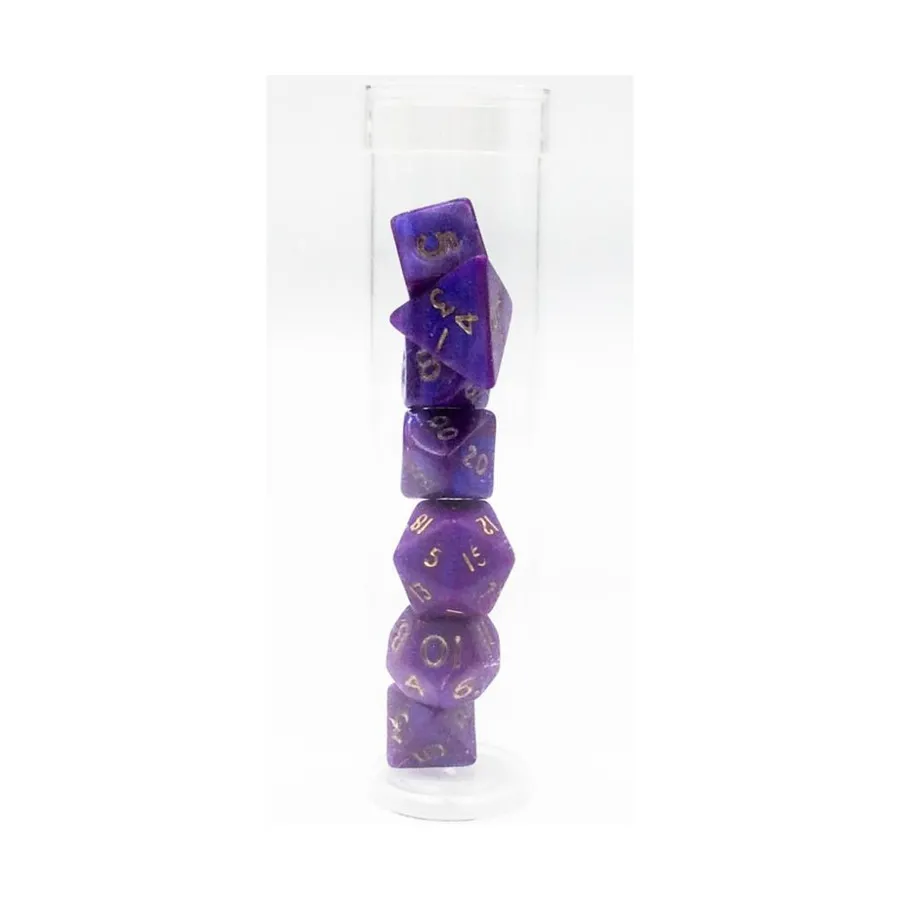 

Мини-набор Poly Poly — фиолетовый с золотом (7), Dice - Translucent, Micro & Oversized (Crystal Caste)
