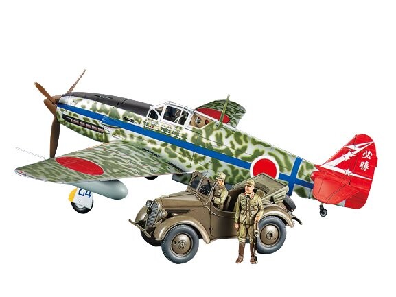 

Набор Kawasaki Ki-61-Id Hien (Tony) и легкий автомобиль 4x4 Kurogane 1:48 Tamiya 25203