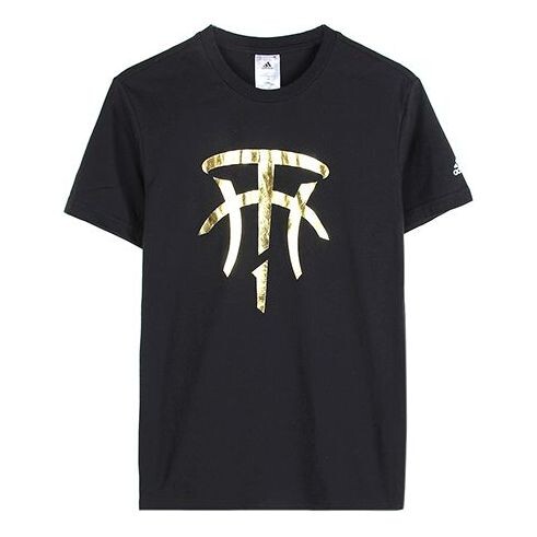 

Футболка t-mac logo mcgrady basketball t men's black Adidas, черный