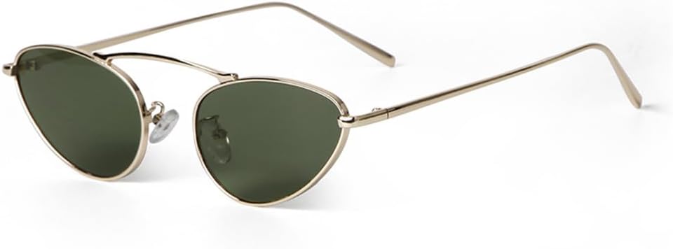 

Модные металлические овальные солнцезащитные очки для женщин, персонализированные солнцезащитные очки «кошачий глаз» для мужчин, очки с защитой от УФ-излучения UV400 UJNHGQ, C3