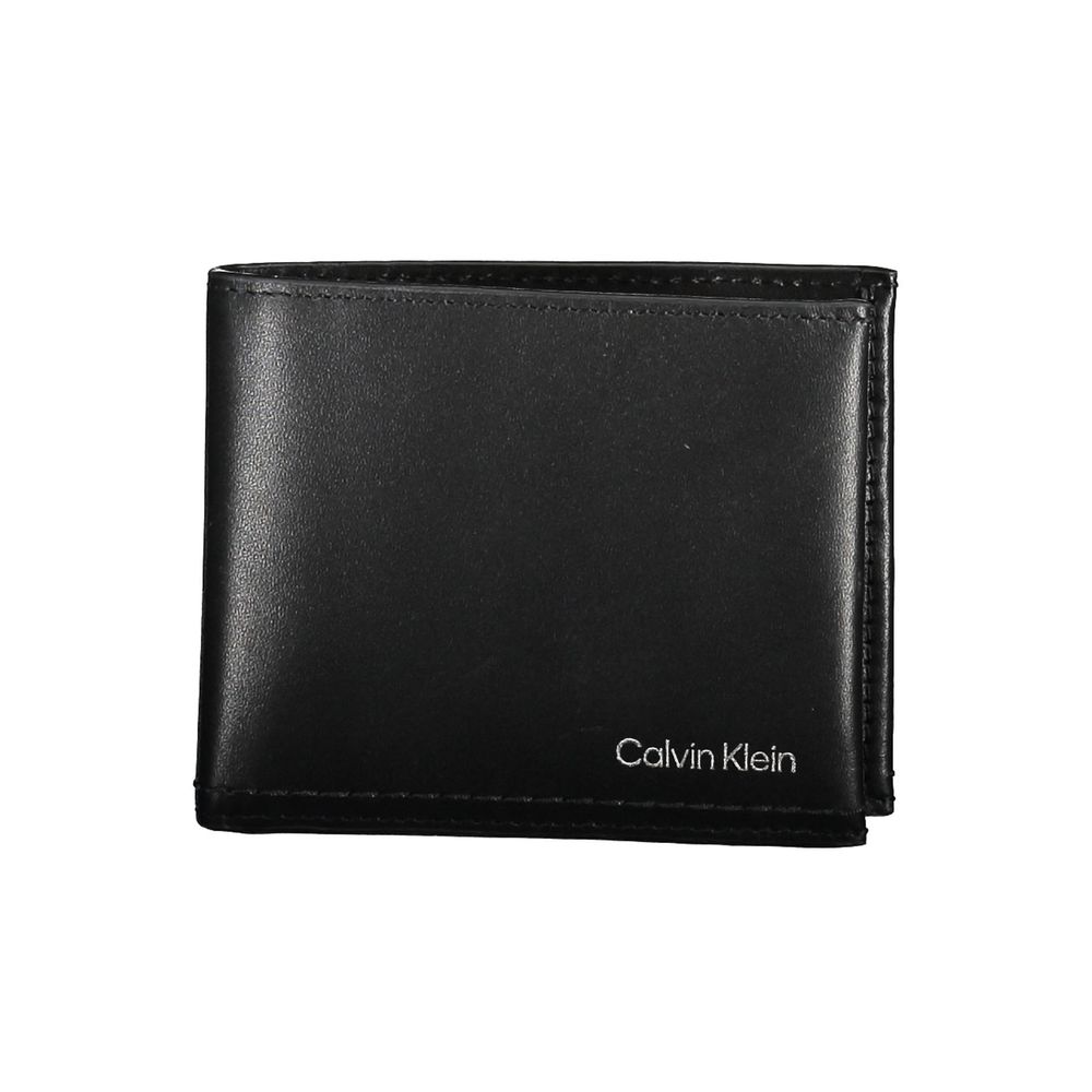 

Черный кожаный мужской кошелек Calvin Klein