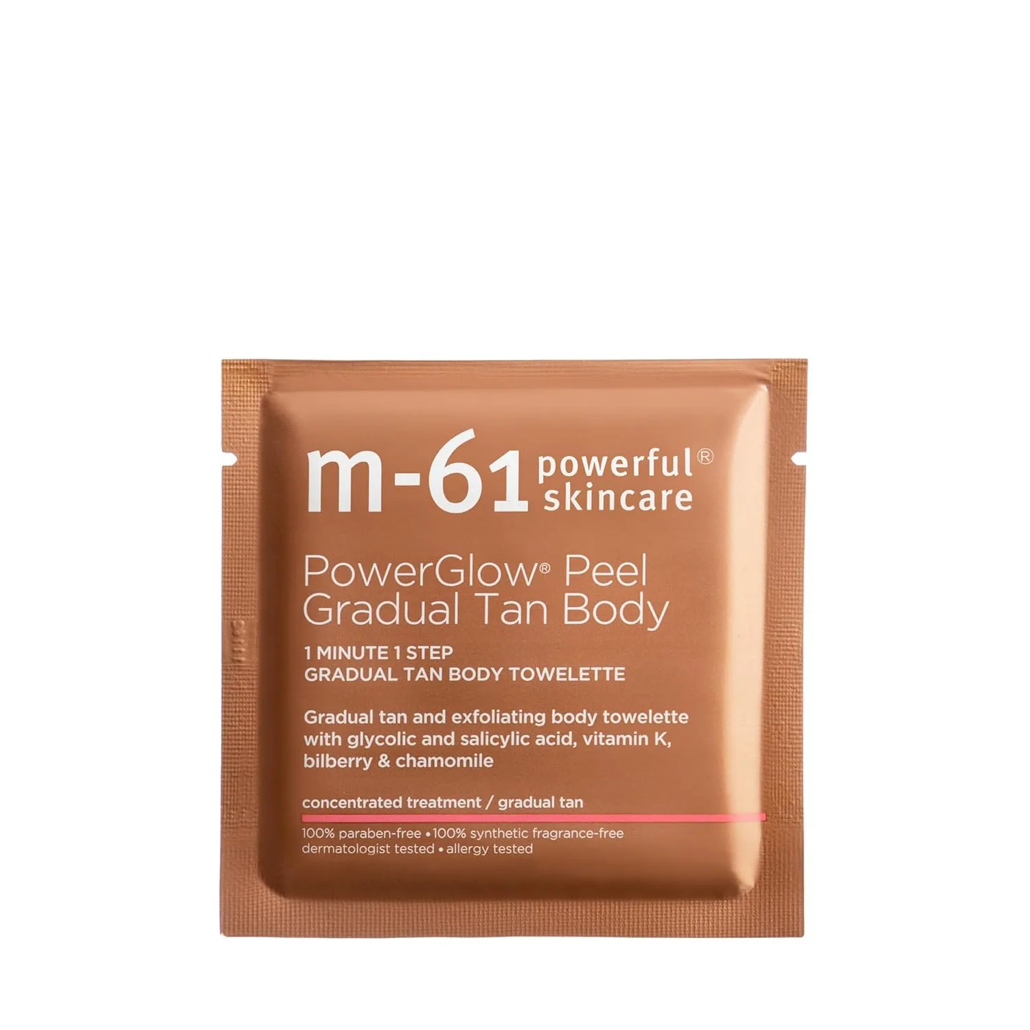 M-61 PowerGlow Peel Gradual Tan для тела, 1-минутный эксфолиант для ровного загара с гликолевой и салициловой кислотой, 10 процедур 1 штука (1 шт.) — фото 4
