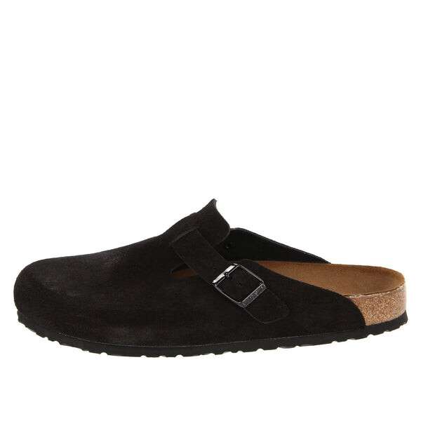

Тапочки boston soft footbed suede leather narrow fit sandals 'black' Birkenstock, черный