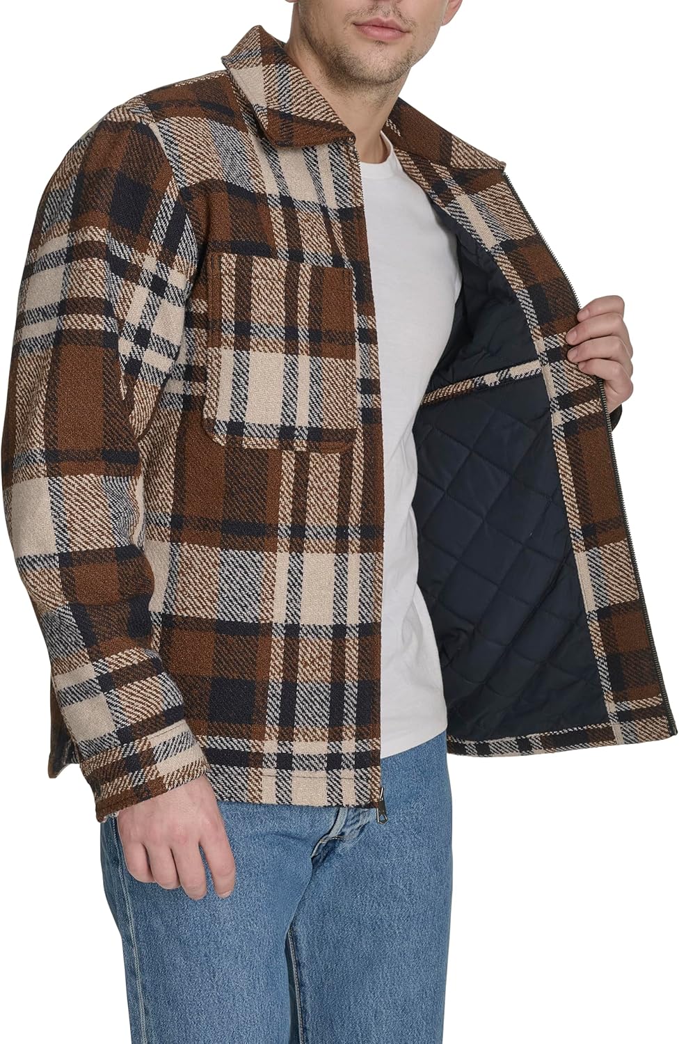 Мужская куртка Levi's Depot из шерстяной смеси, Caramel Multi Plaid — фото 3