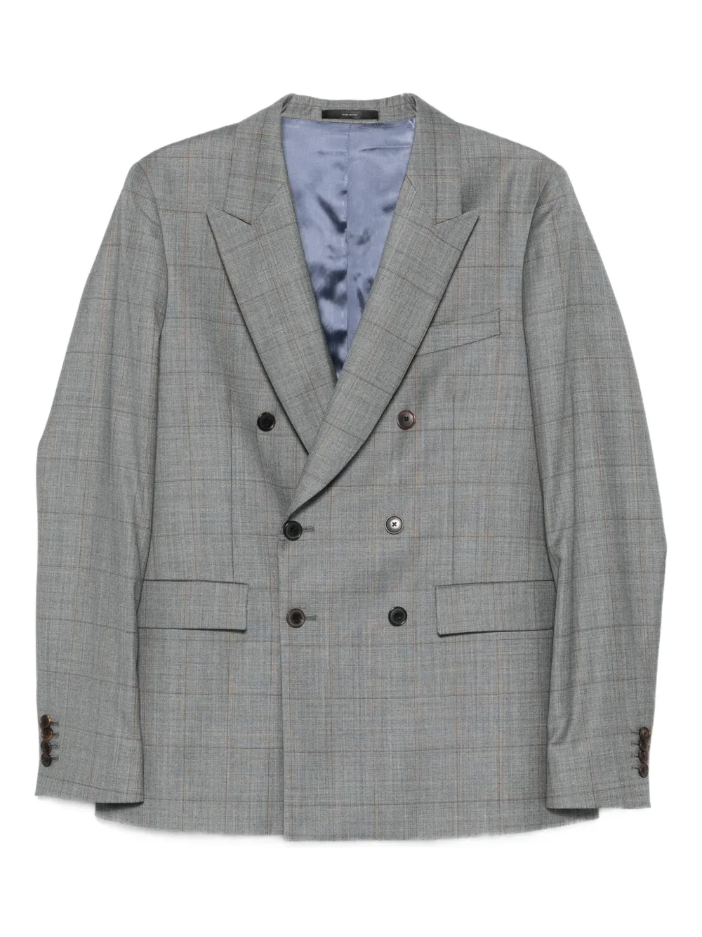 

Клетчатый двубортный пиджак Paul Smith, серый