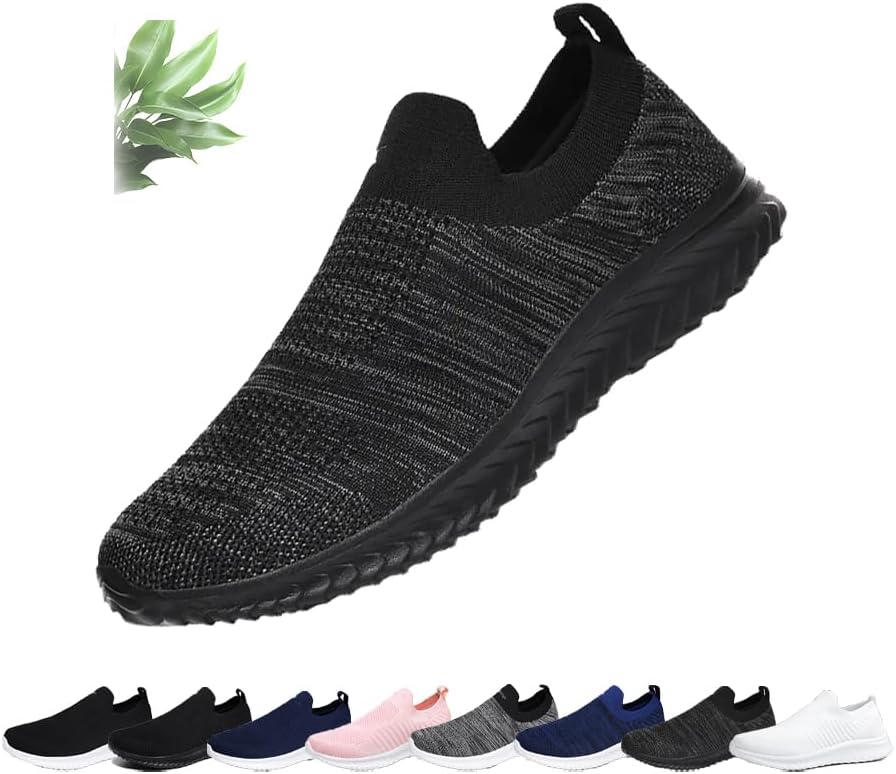 

Женские и мужские кроссовки-носки для ходьбы, дышащие, вязаные, для тенниса и тренажерного зала, без шнурков, повседневные, с сеткой, комфортные, легкие, противоскользящие Generic, черный/серый