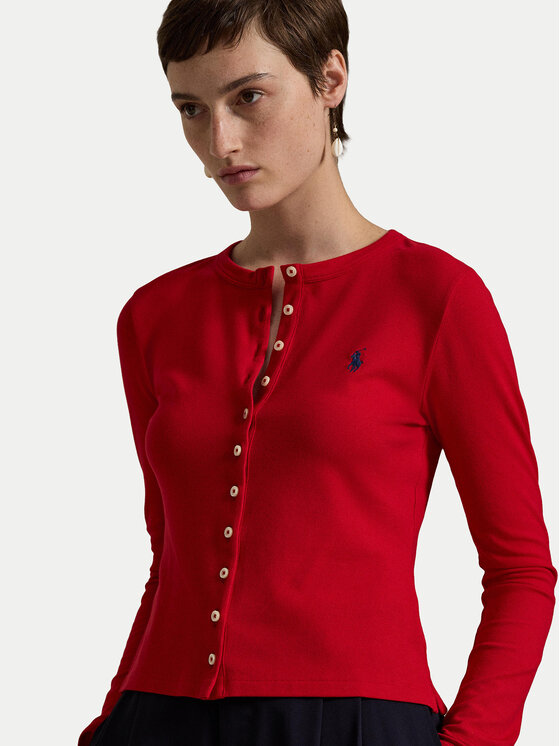Облегающий кардиган 211941175006 Polo Ralph Lauren, красный — фото 4