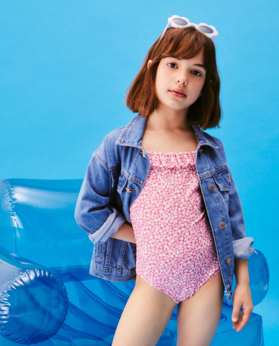 

Девичий купальник с цветами Kids El Corte Inglés, цвет Rosa