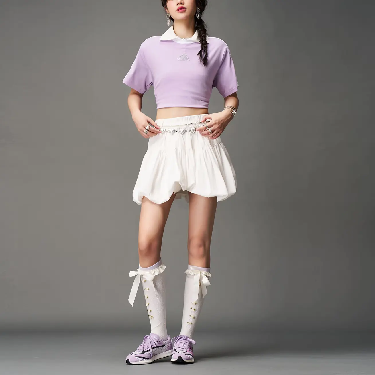 Футболка Boyfriend SS25 женская Adidas, фиолетовый — фото 2