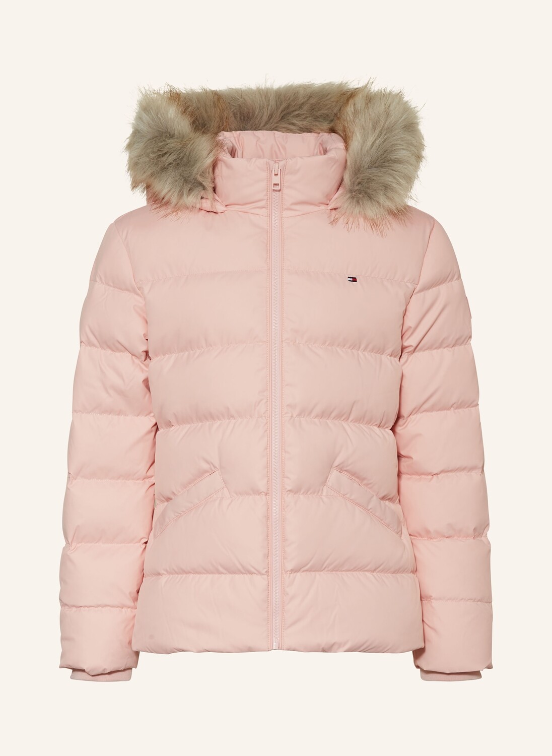 

Пуховик со съемным искусственным мехом TOMMY HILFIGER, светло-розовый