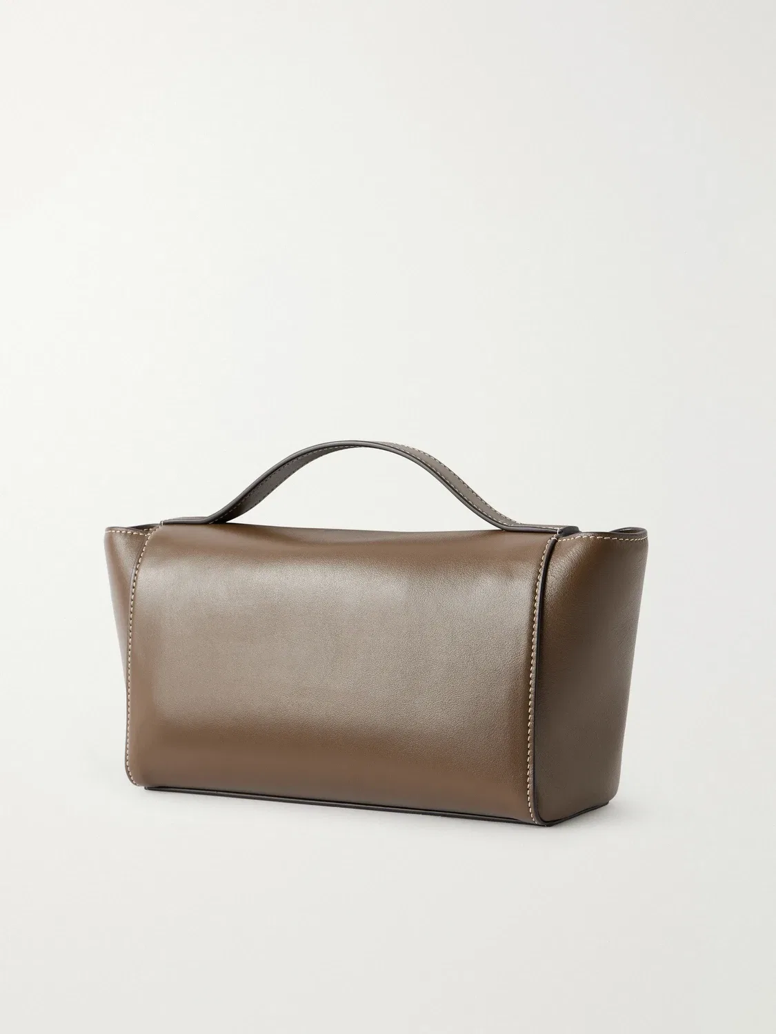 Кожаная сумка-тоут Symmetry Trapeze Pochette Savette, хаки — фото 4