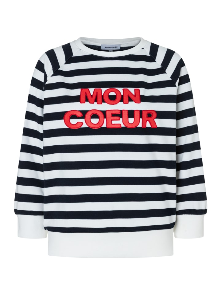 

More & More Спортивная толстовка с рукавами 3/4, в полоску темно-синего и кремового цвета, Синий, More & More Спортивная толстовка с рукавами 3/4, в полоску темно-синего и кремового цвета