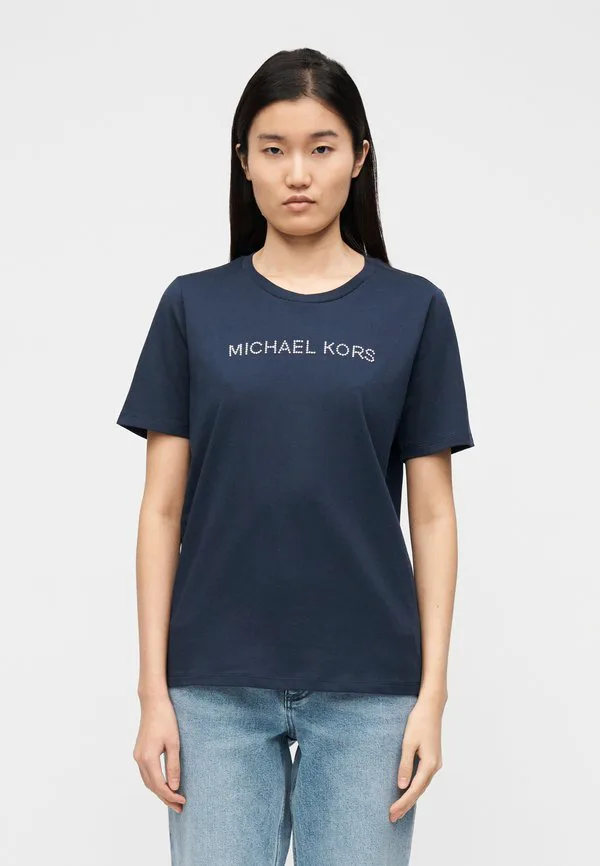 

Футболка свободного кроя с принтом в виде заклепок. Michael Michael Kors, Midnight Blue, Синий, Футболка свободного кроя с принтом в виде заклепок. Michael Michael Kors, Midnight Blue