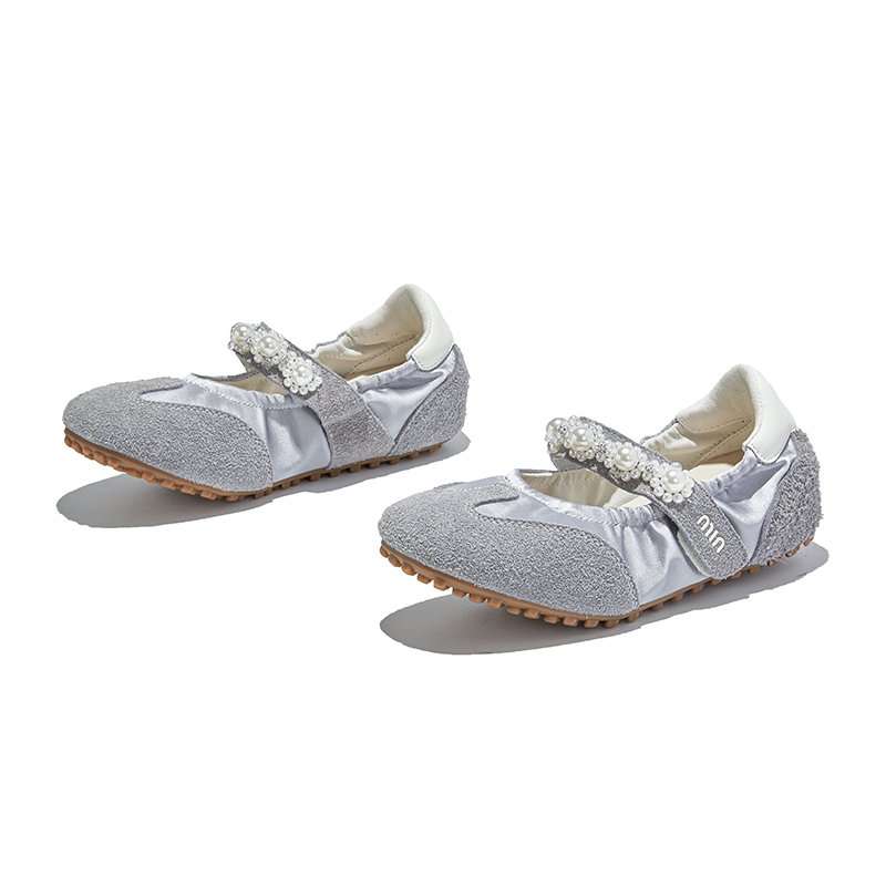 Chibang Серебристо-серые женские балетки Мэри Джейн, цвет Silver Gray — фото 4