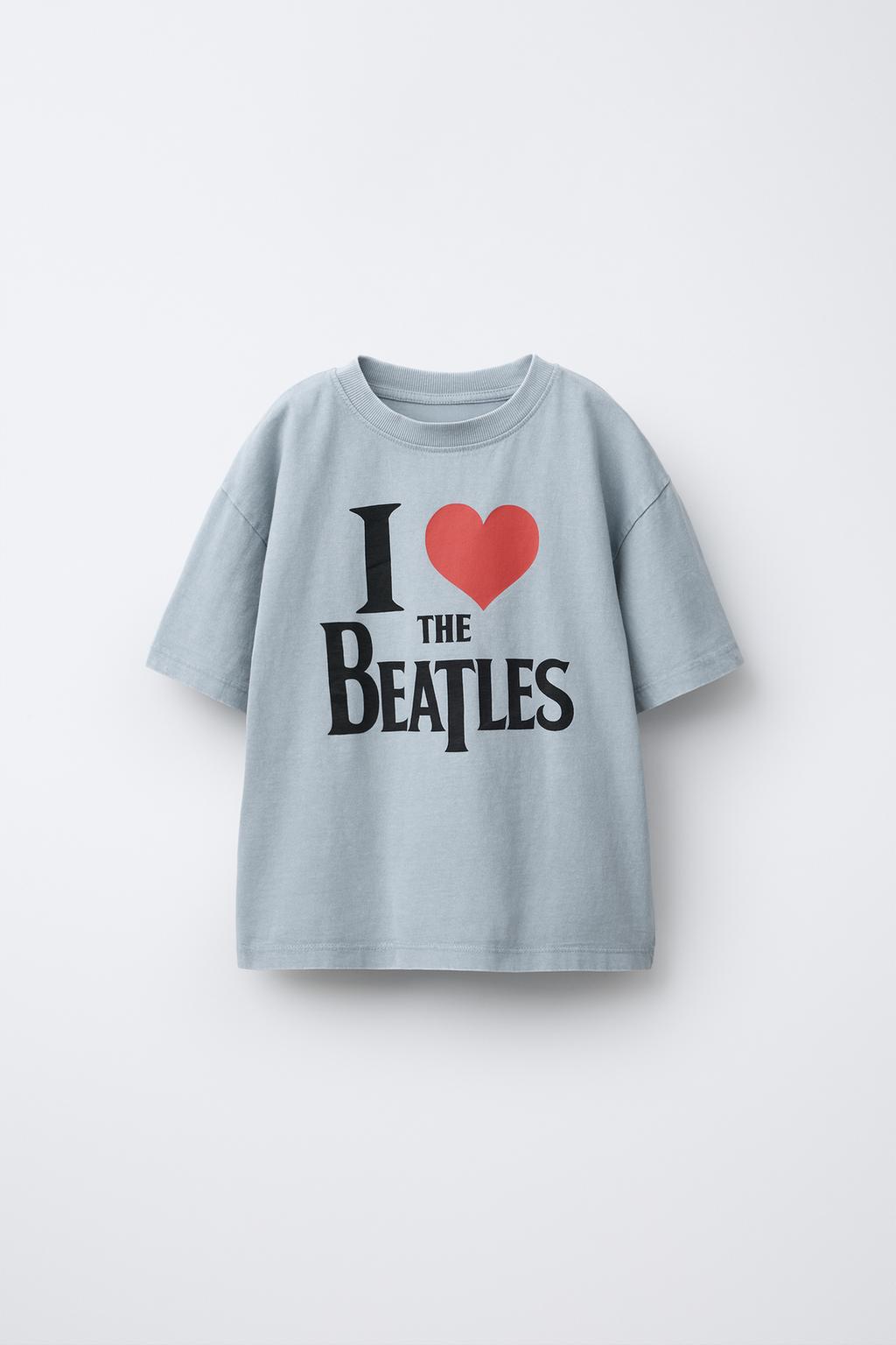 

Футболка с принтом distressed effect the beatles ZARA, синий