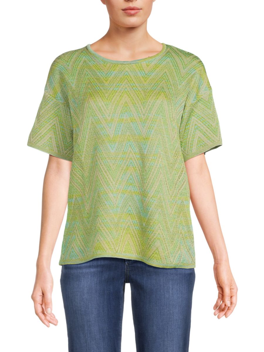 

Топ с заниженными плечами и шевронным узором M Missoni, цвет Green Multi