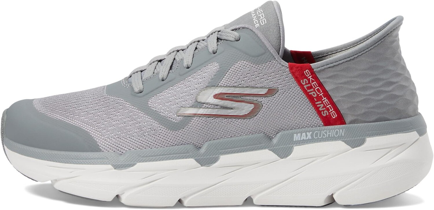Кроссовки SKECHERS Max Cushioning Premier Ascendant Hands Free Slip-Ins, цвет Gray/Red — фото 4