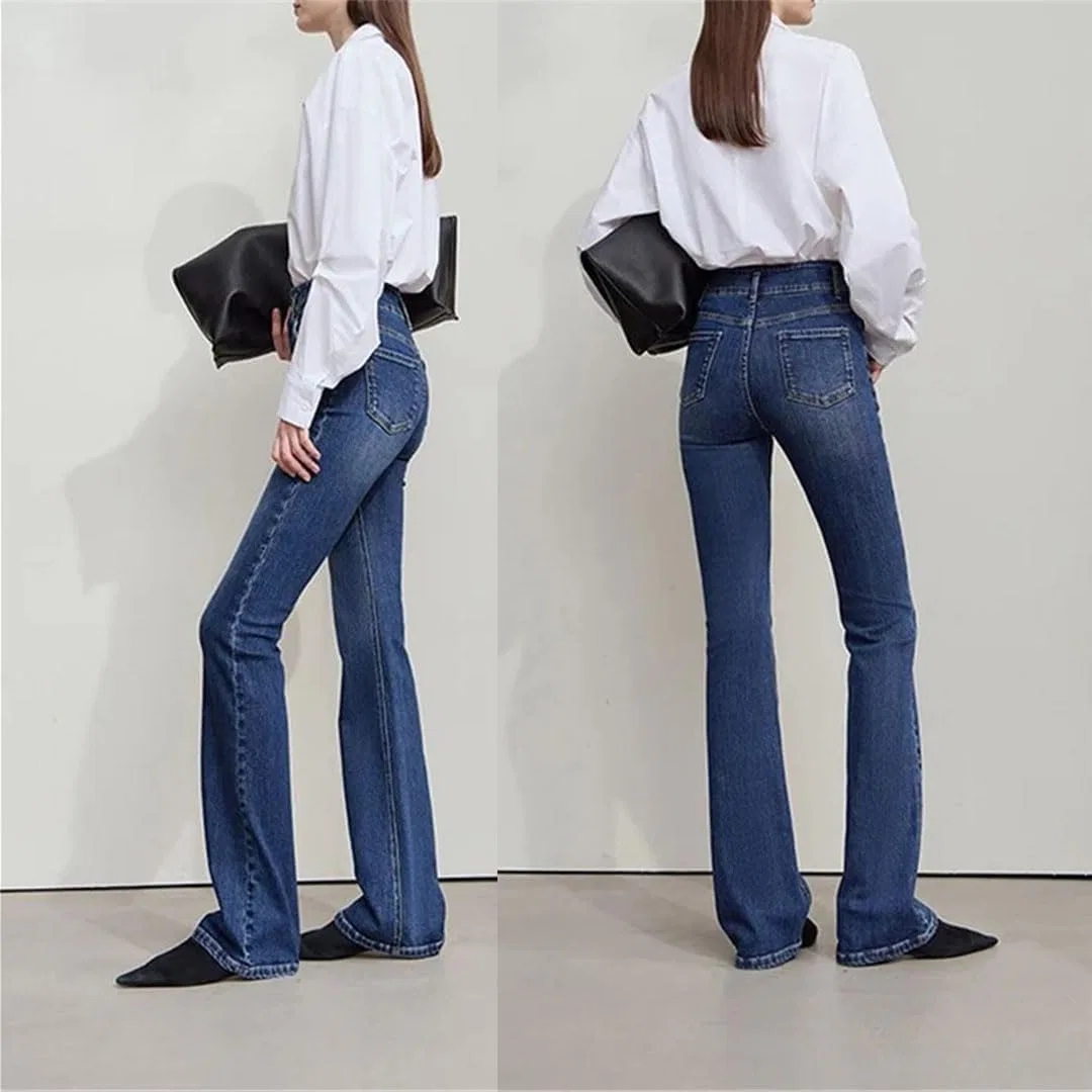 Джинсы классические джинсовые синие — фото 4
